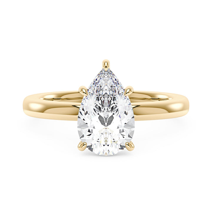 Pear-Shaped Moissanite Solitaire Engagement Ring