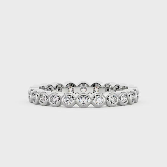 Round Moissanite Bezel Eternity Band