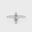 Marquise Shaped Moissanite Solitaire Ring with Hidden Halo
