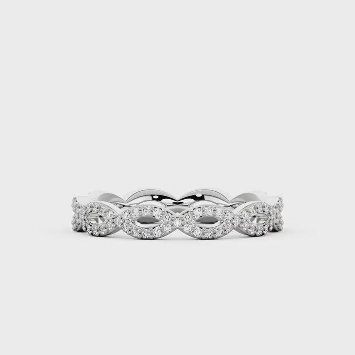 Art Deco Infinity Moissanite Pavé Eternity Band