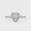 Heart Moissanite Halo Ring with Pavé Band