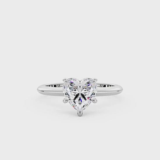 Heart Shaped Moissanite Solitaire Ring