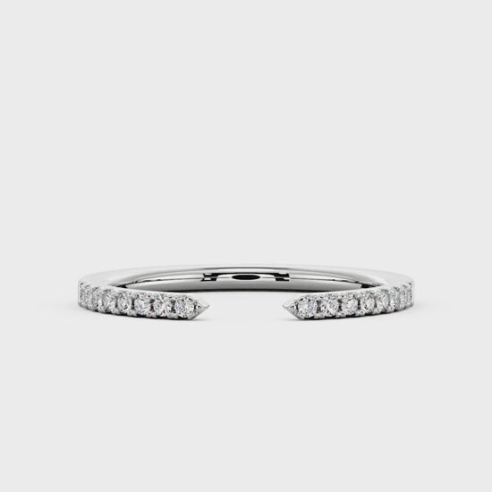 Sparkling Pavé Moissanite Open Wedding Band Ring
