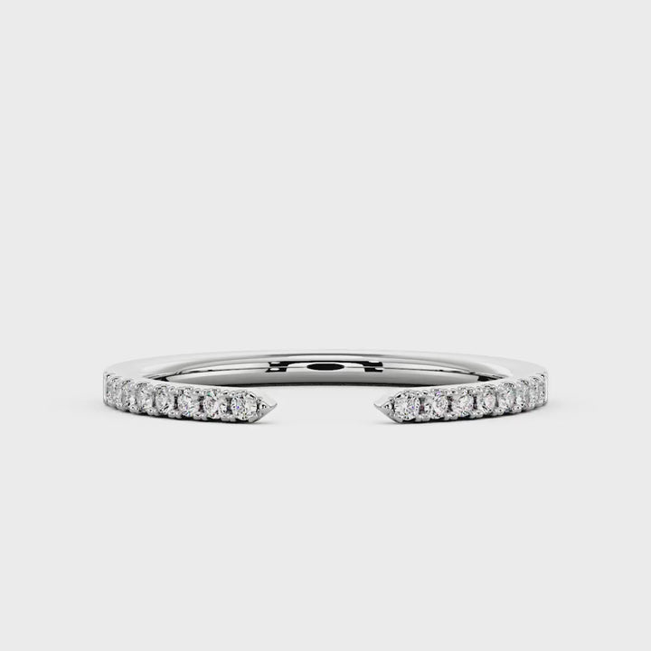 Sparkling Pavé Moissanite Open Wedding Band Ring