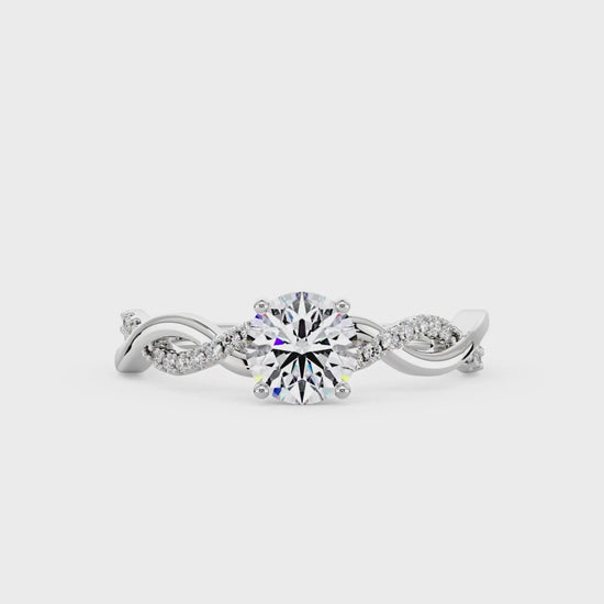 Intertwined Round Solitaire Moissanite Ring