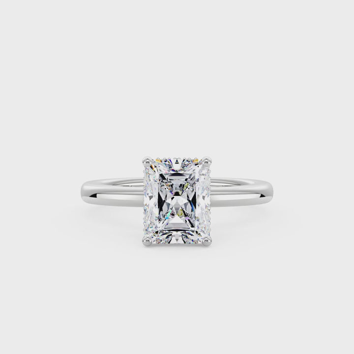 Hidden Halo Radiant Moissanite Ring