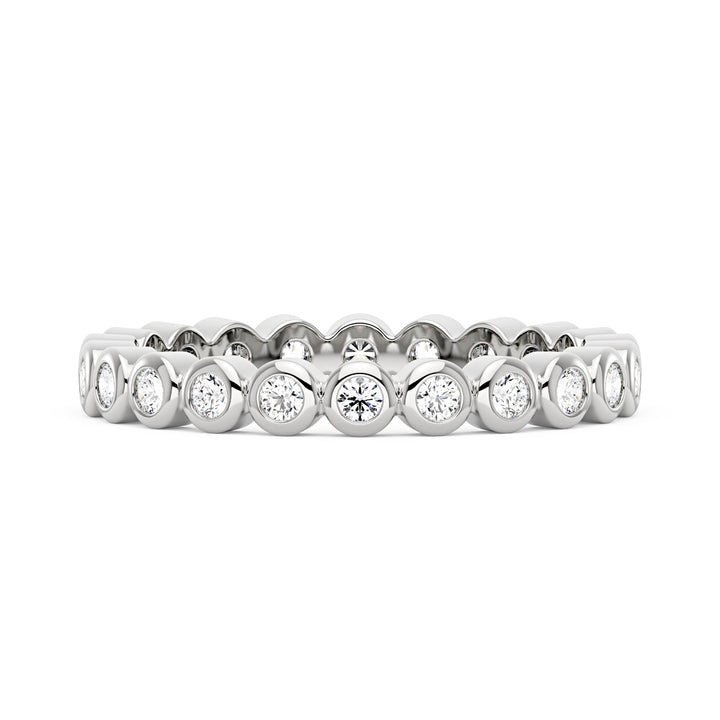 Round Moissanite Bezel Eternity Band