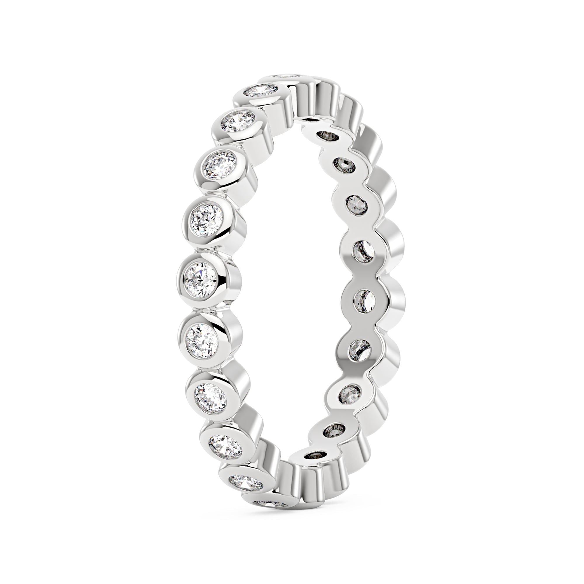 Round Moissanite Bezel Eternity Band