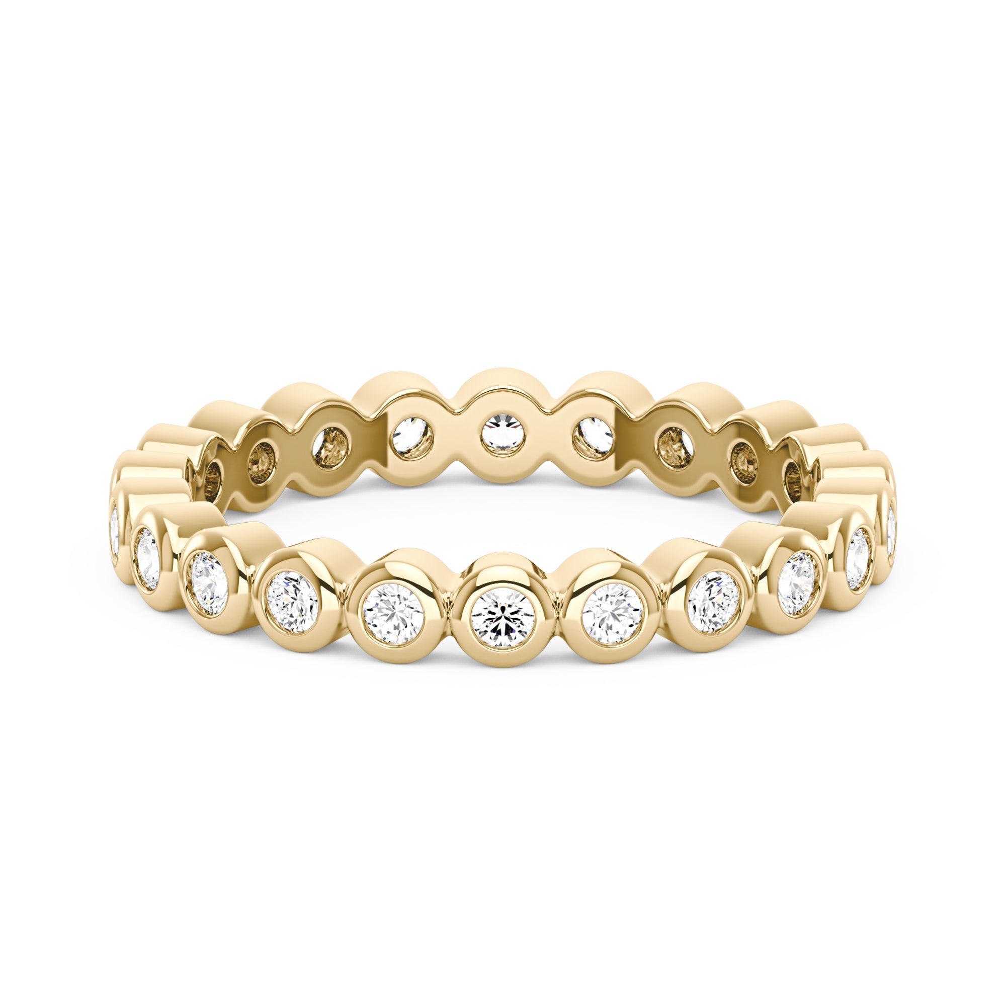 Round Moissanite Bezel Eternity Band
