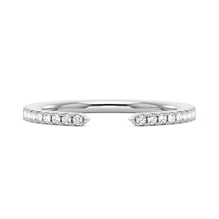 Sparkling Pavé Moissanite Open Wedding Band Ring