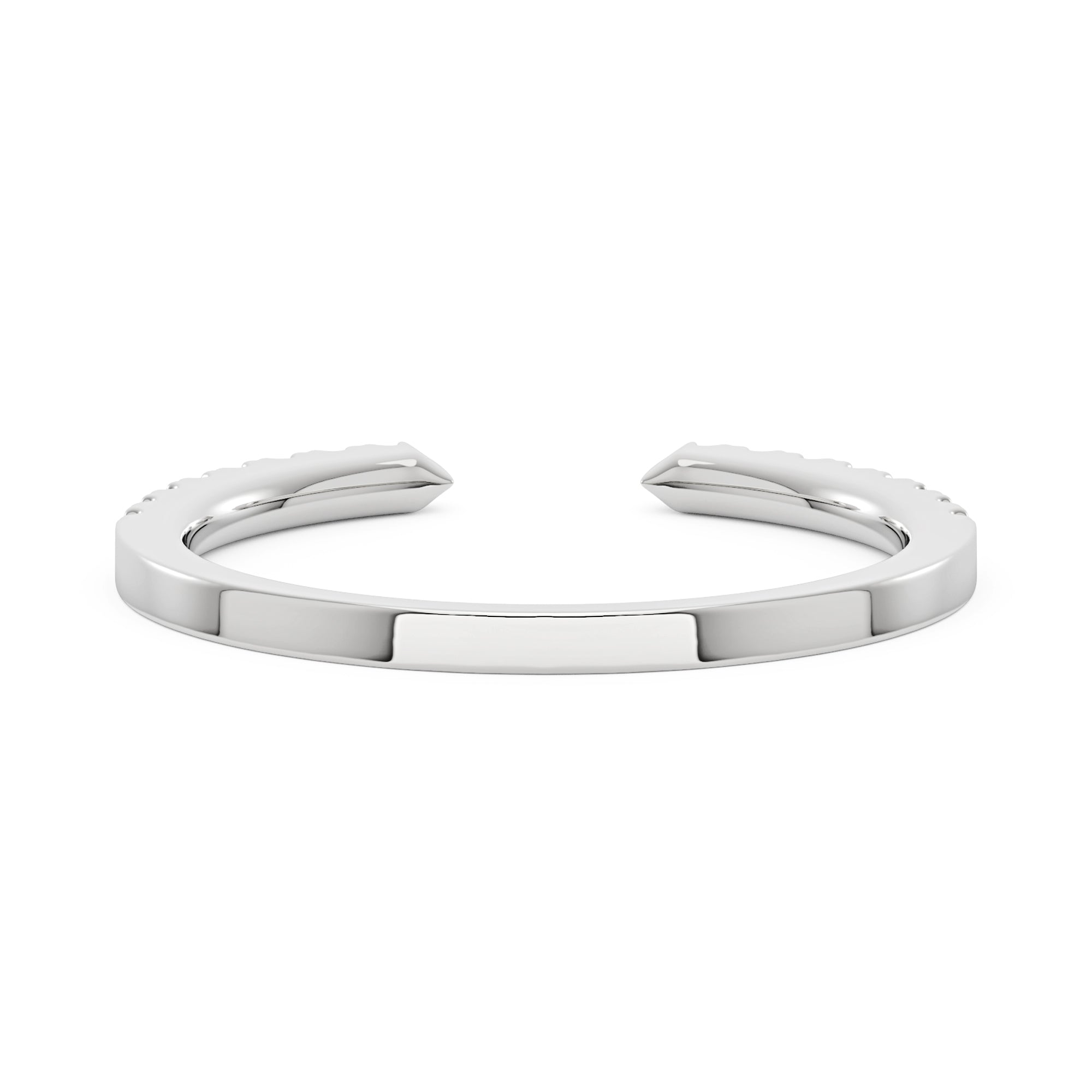 Sparkling Pavé Moissanite Open Wedding Band Ring