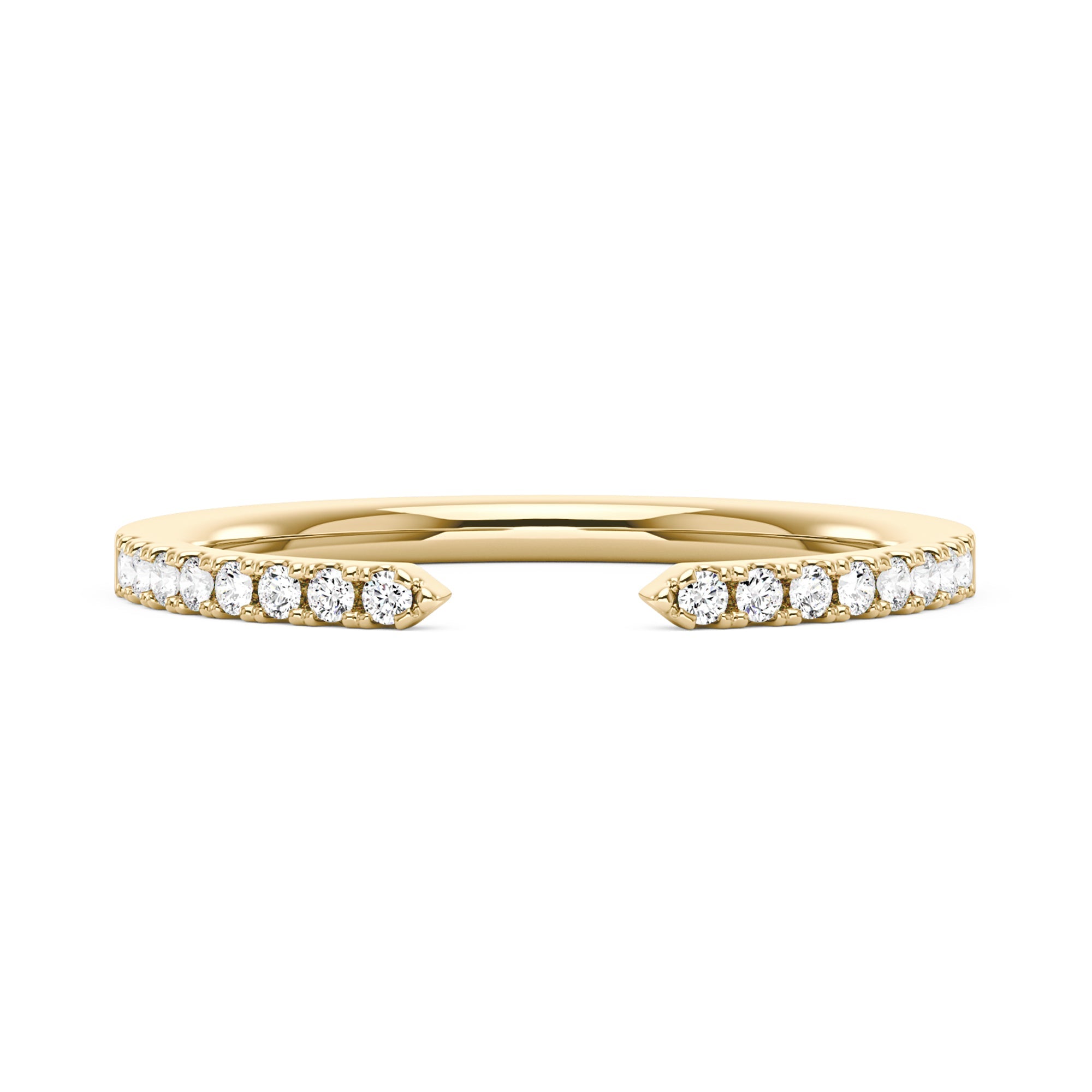 Sparkling Pavé Moissanite Open Wedding Band Ring