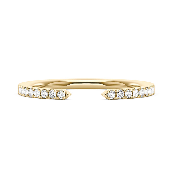 Sparkling Pavé Moissanite Open Wedding Band Ring