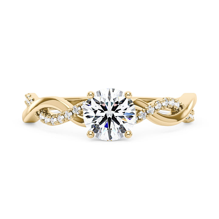 Intertwined Round Solitaire Moissanite Ring
