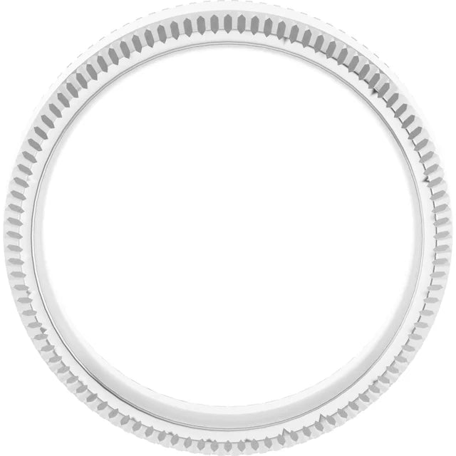 Sleek Edge Beveled Wedding Band