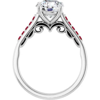 Crimson Pave Engagement Ring