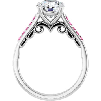 Pink Pave Engagement Ring