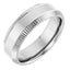 Sleek Edge Beveled Wedding Band