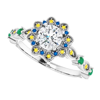 Sunset Halo Vintage Ring