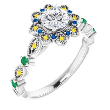 Sunset Halo Vintage Ring