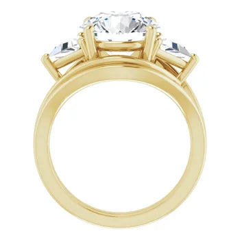 Golden Trio Solitaire Ring