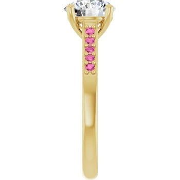 Pink Pave Engagement Ring