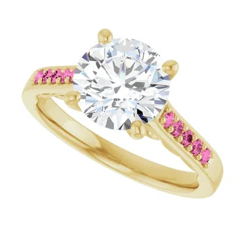 Pink Pave Engagement Ring