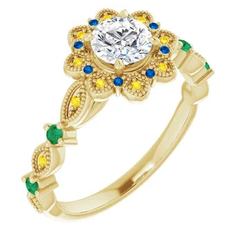 Sunset Halo Vintage Ring