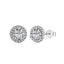 Sterling Silver Mini Round Halo Earrings